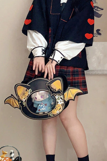 Black Devil Pumpkin Embroidery Gothic Vintage Lolita Bag