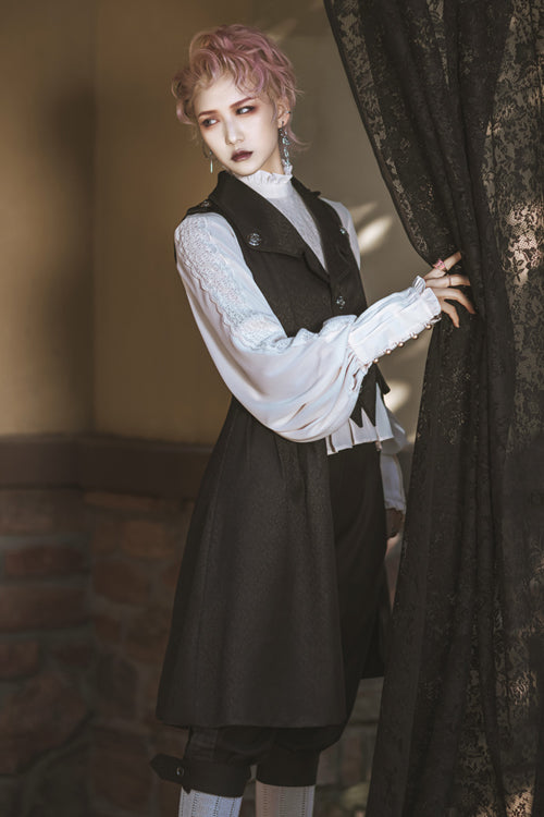 Black Immortal Thorn Endless Daytime Ouji Lolita Long Vest