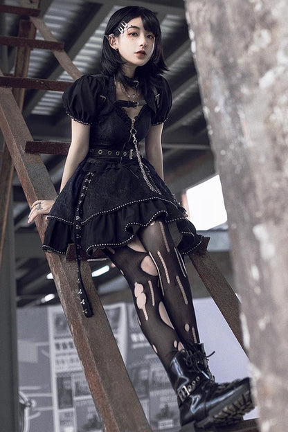 Black Letters and Poems Gothic Punk Lolita JSK Dress