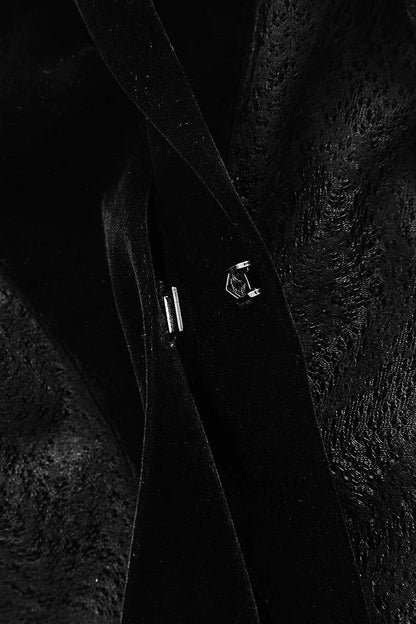 Black Hooded Hollow Womens Gothic Cloak Cape Long Coat