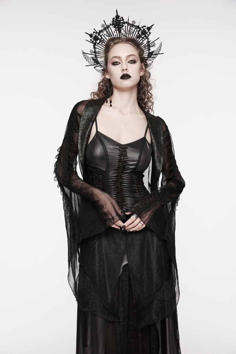 Black Off Shoulder Lace Lace-Up Slim Irregular Women's Gothic Jsk Wedding Dress