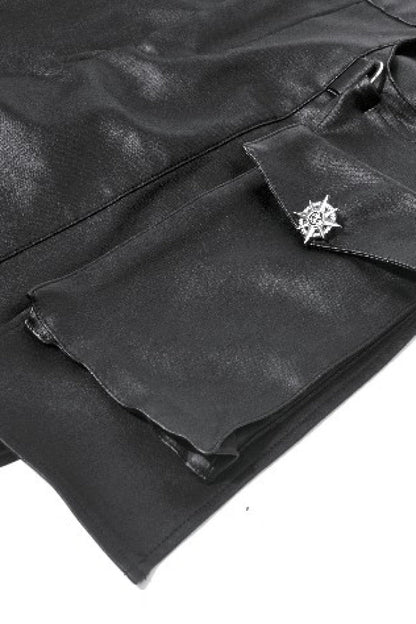 Black Asymmetric Studded Women's Punk Pants