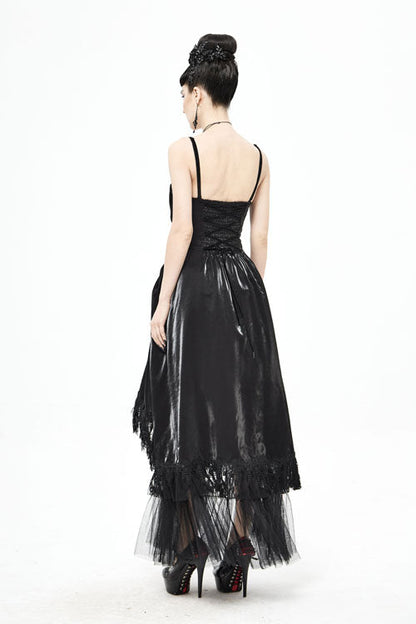 Black Gothic Tube Top Layered Womens Dress