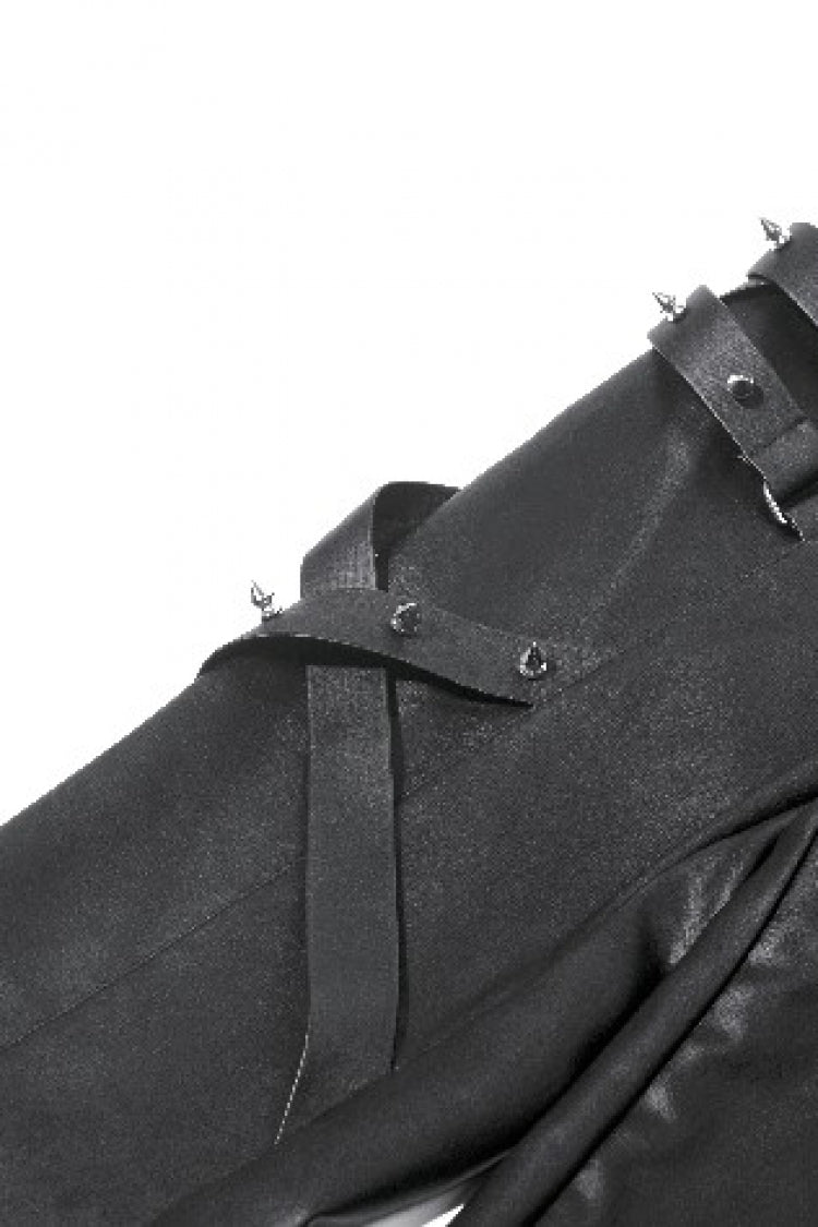 Black Asymmetric Studded Women's Punk Pants