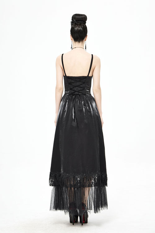 Black Gothic Tube Top Layered Womens Dress