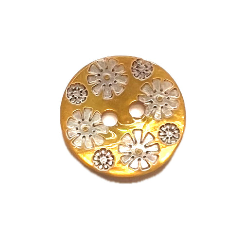 Etched Flower-Mustard-15mm