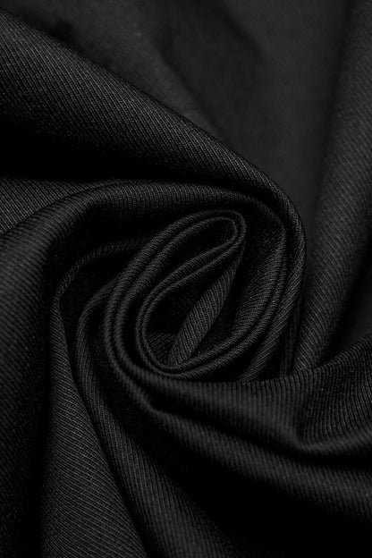 Black Lapel Collar Short Sleeves Mesh Stitching Men's Punk Blouse
