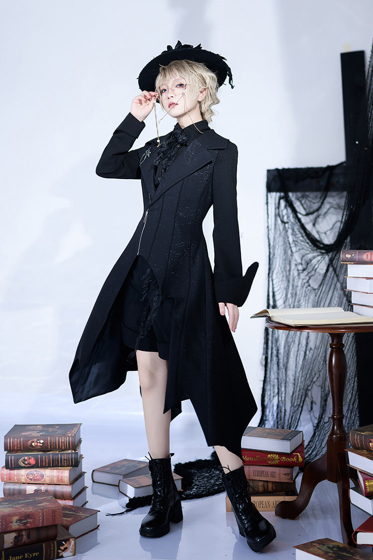 Black Irregular Ouji Fashion Gothic Vintage Handsome Cool Lolita Vest