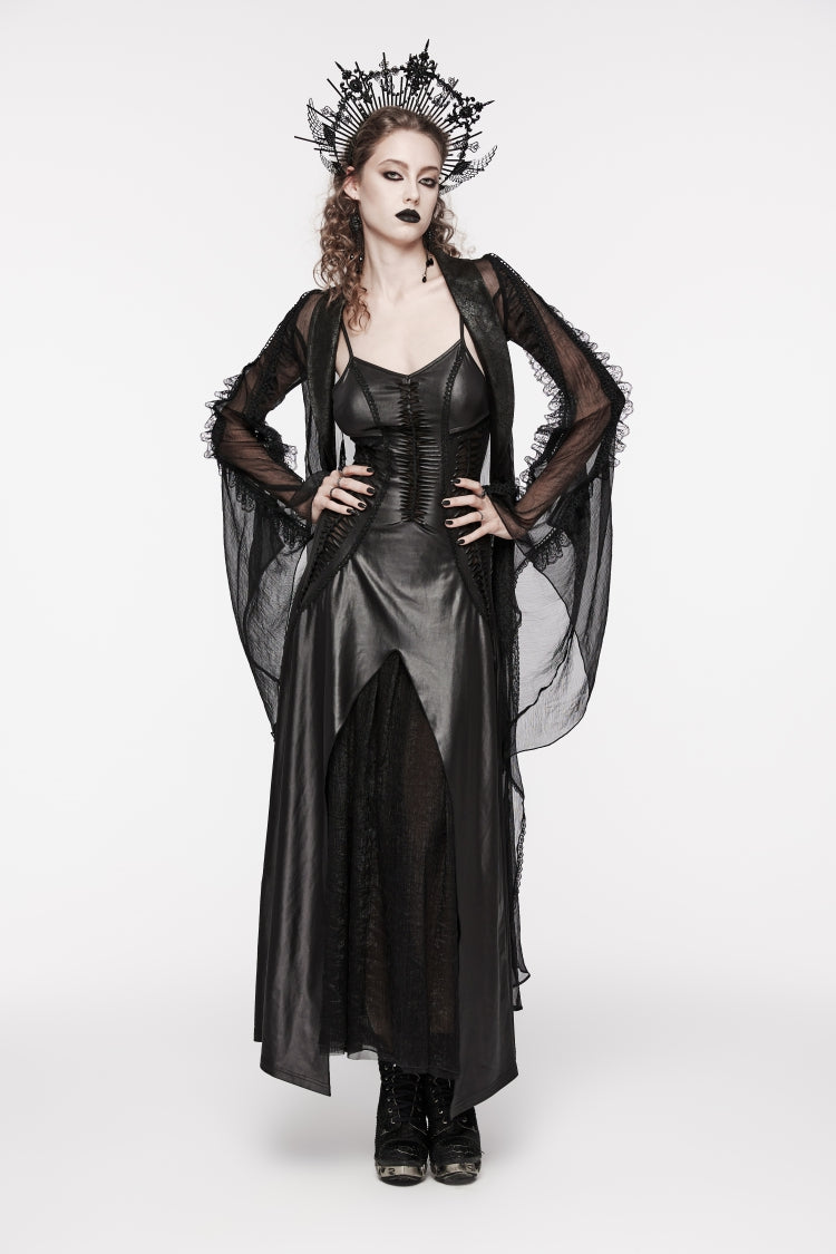 Black Off Shoulder Lace Lace-Up Slim Irregular Women's Gothic Jsk Wedding Dress