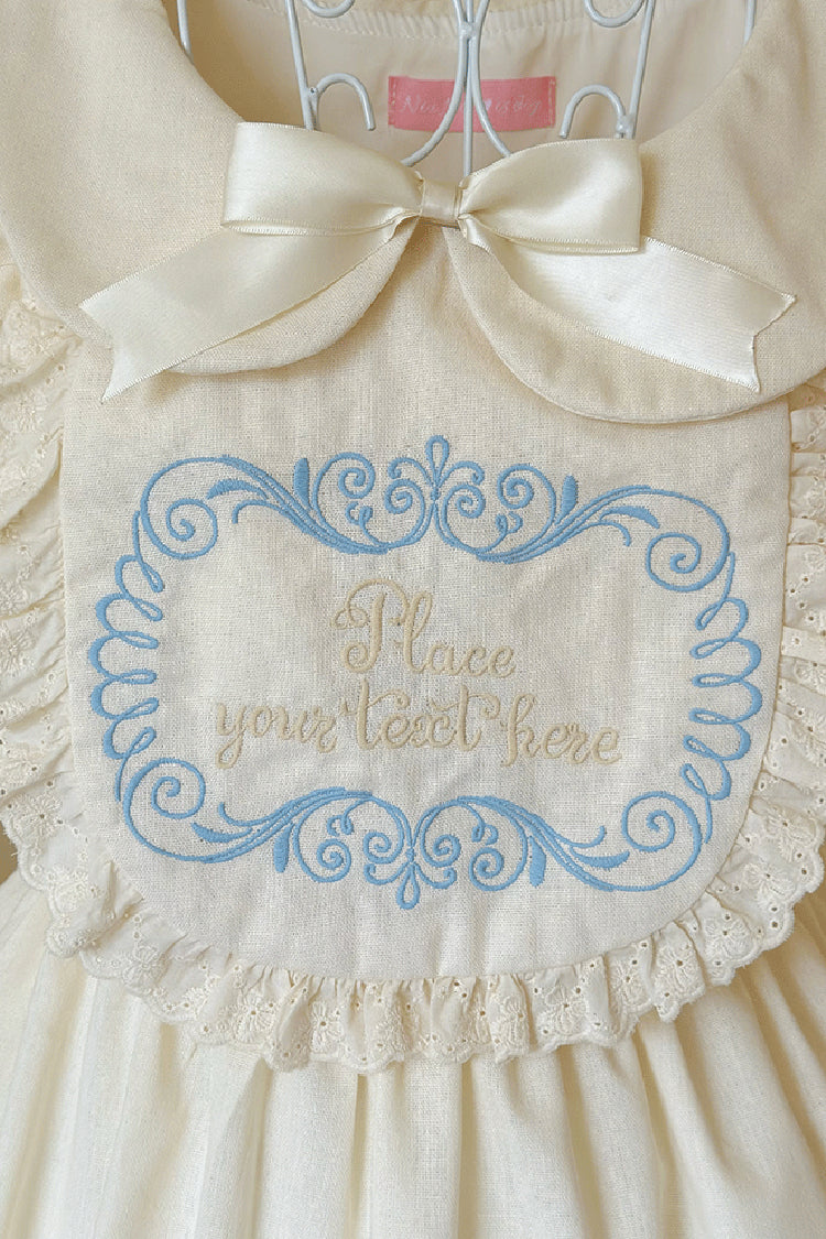 Apricot [Sweet Dream Bunny] Doll Collar Short Sleeves Ruffle Embroidery Bowknot Sweet Plus Size Lolita Dress