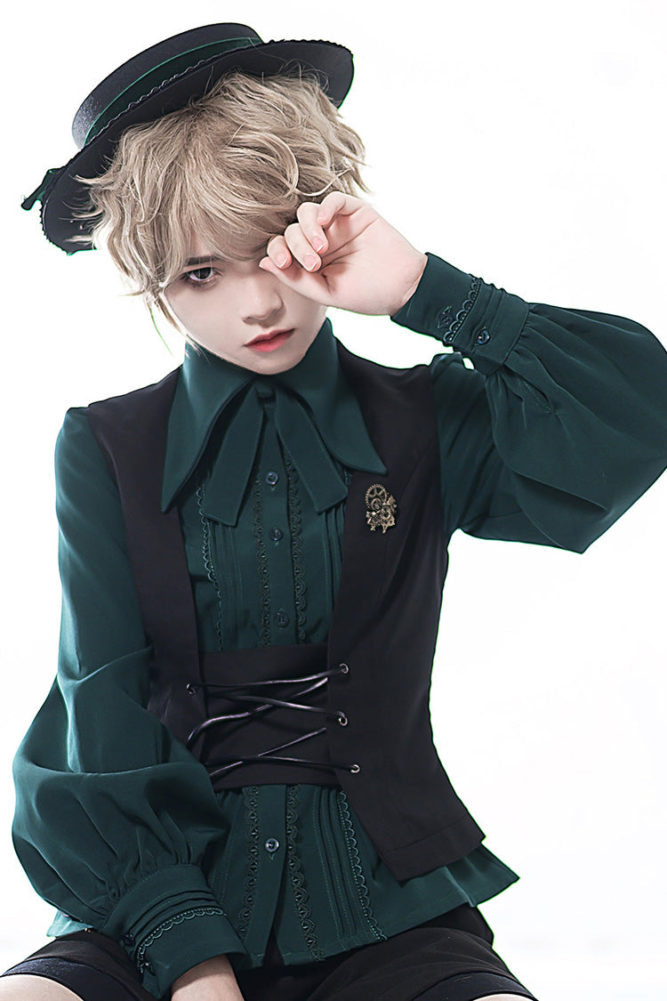Black Gothic Vintage Elegant Ouji Fashion Lolita Vest