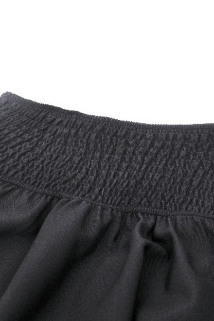 Black High Waisted Batwing Hem Women's Gothic Lolita Short Skirt
