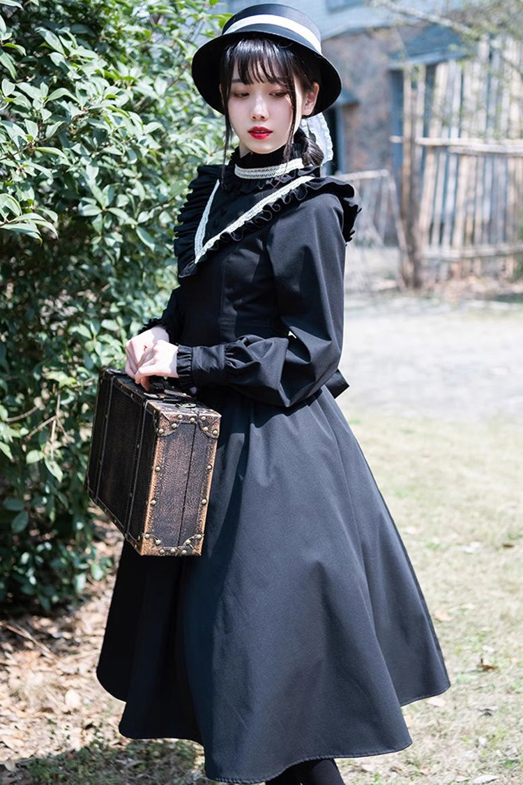 Black Olivia Autumn Winter Stand Collar Long Sleeves Gothic Lolita Dress