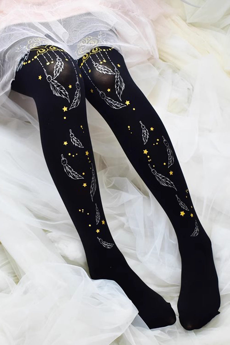 Black Hot Stamping Print Sweet Lolita Pantyhose 13 Styles