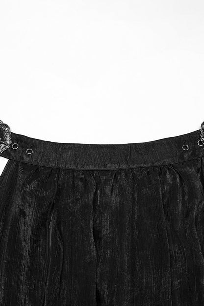 Black Buckle Split Women's Gothic Skirt