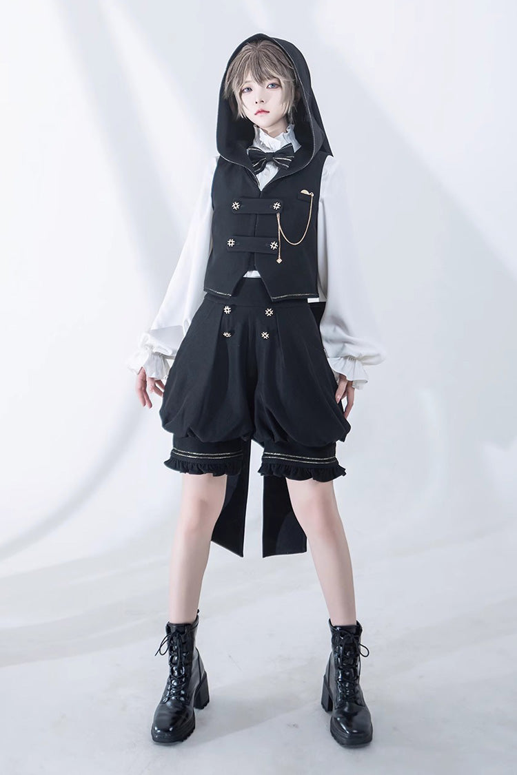 Black Anxious Rabbit Ouji Fashion Gothic Lolita Bowknot Tail