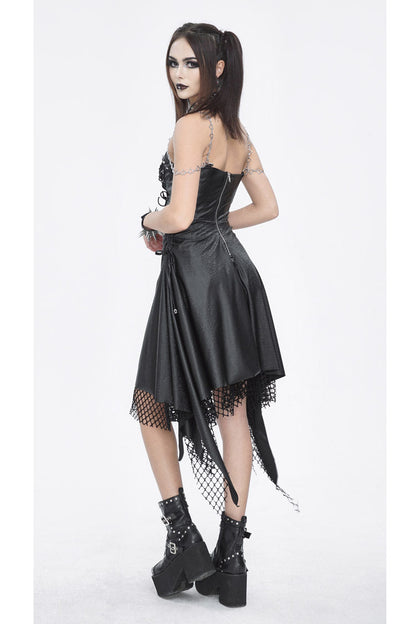 Black Lace Irregular Women's Gothic Jsk Dress
