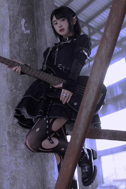 Black Letters and Poems Gothic Punk Lolita JSK Dress