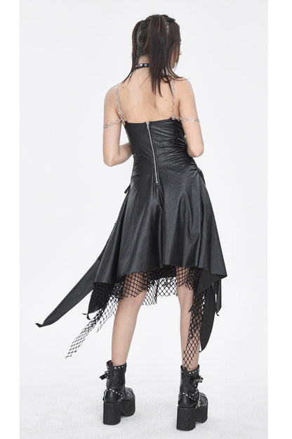 Black Lace Irregular Women's Gothic Jsk Dress