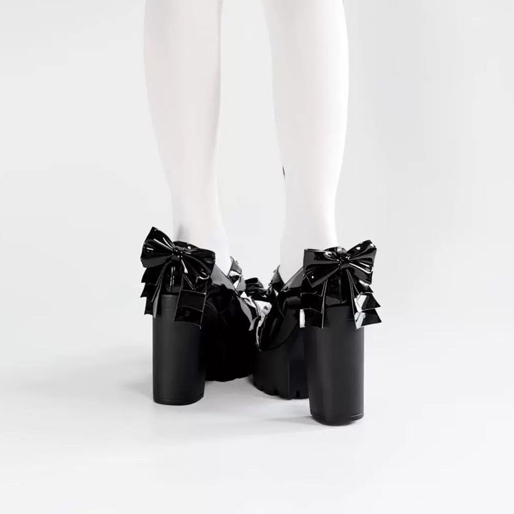 Black Bow Chain Cross Princess Gothic Punk Lolita High Heels