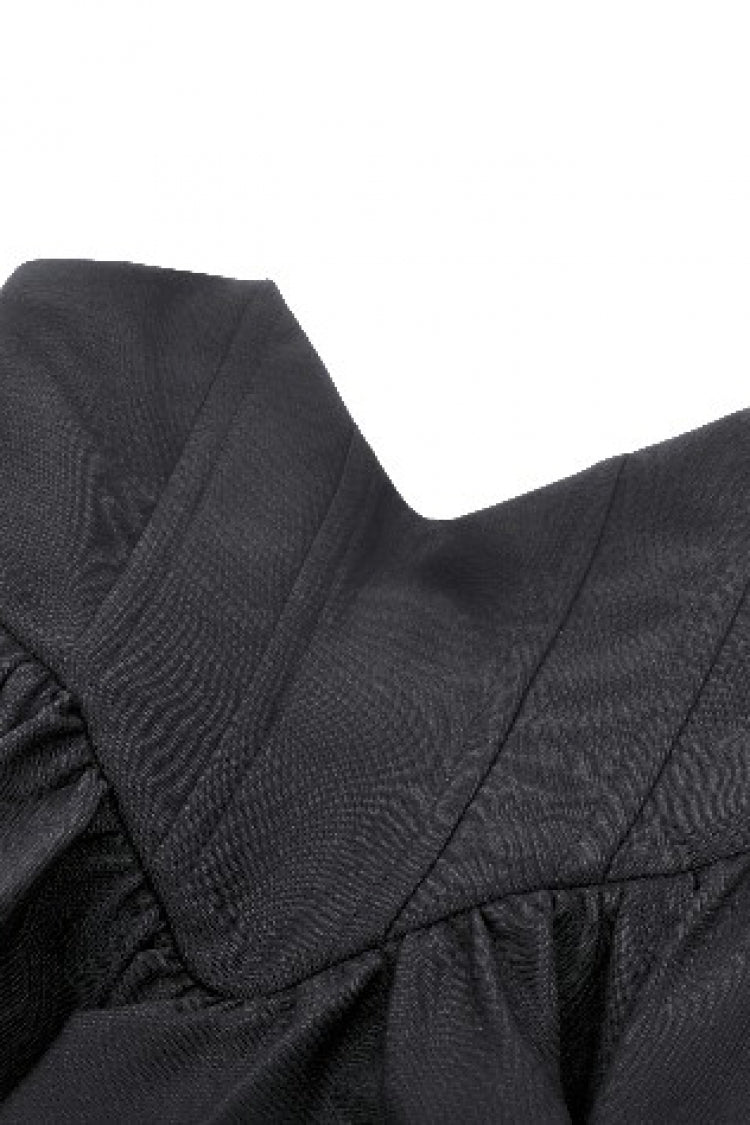 Black High Waisted Batwing Hem Women's Gothic Lolita Short Skirt