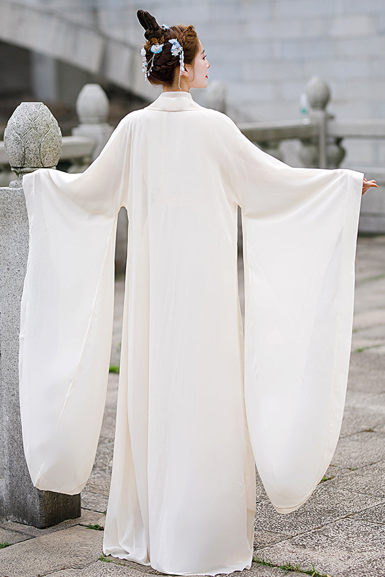Beige Chang'E Ancient Costume Elegant Wide Sleeves Classic Hanfu Dress