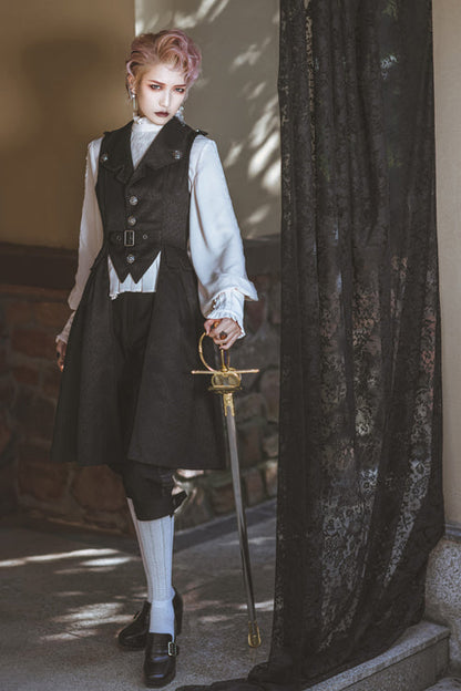 Black Immortal Thorn Endless Daytime Ouji Lolita Long Vest