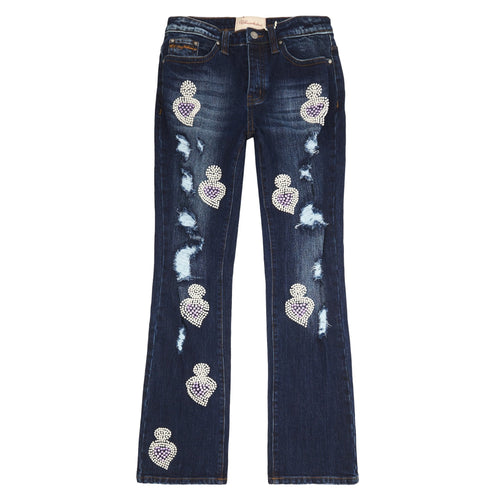Fumi Diamond Denim | Dark Wash/Purple