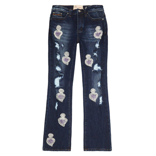 Fumi Diamond Denim | Dark Wash/Purple