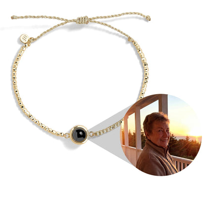Personalized Metallic Bead Slider Bracelet