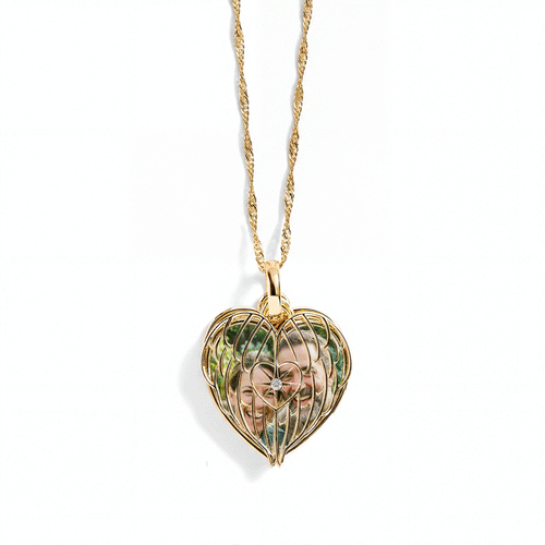 Personalized Angel Wing Photo Necklace