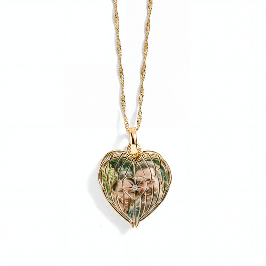 Personalized Angel Wing Photo Necklace