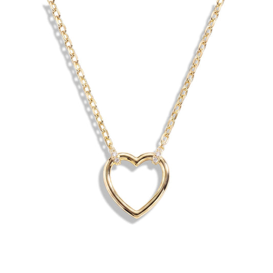 Delicate Heart Charm Keeper Necklace
