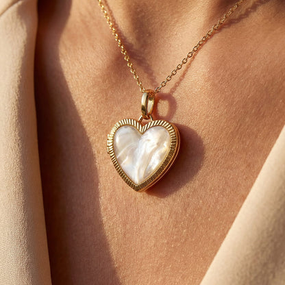 Personalized Mother of Pearl Locket Necklace
