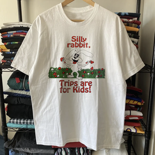Rare Trix Silly Rabbit Parody Washed White Tee