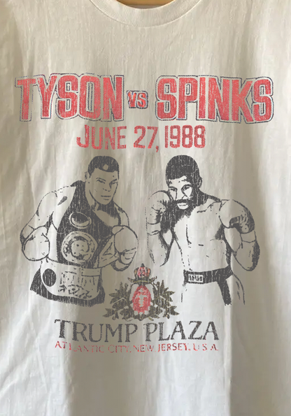 Rare Tyson Vs Spinks Washed White Tee
