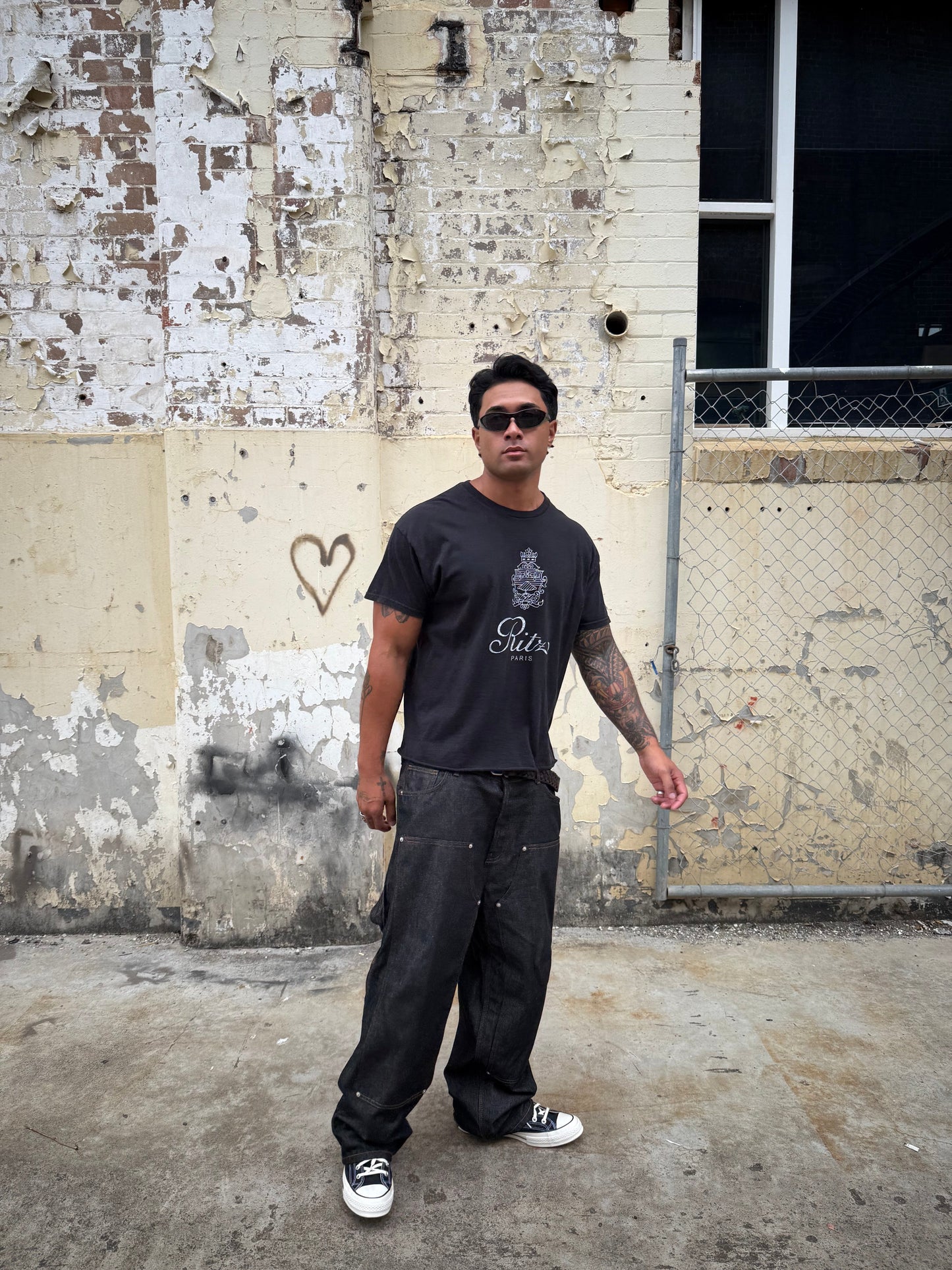 90's Ritz Paris Washed Black T-Shirt