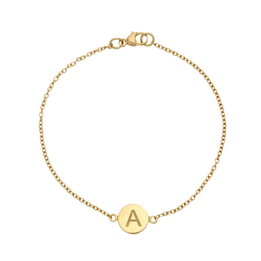 Gold Personalised Disc Bracelet