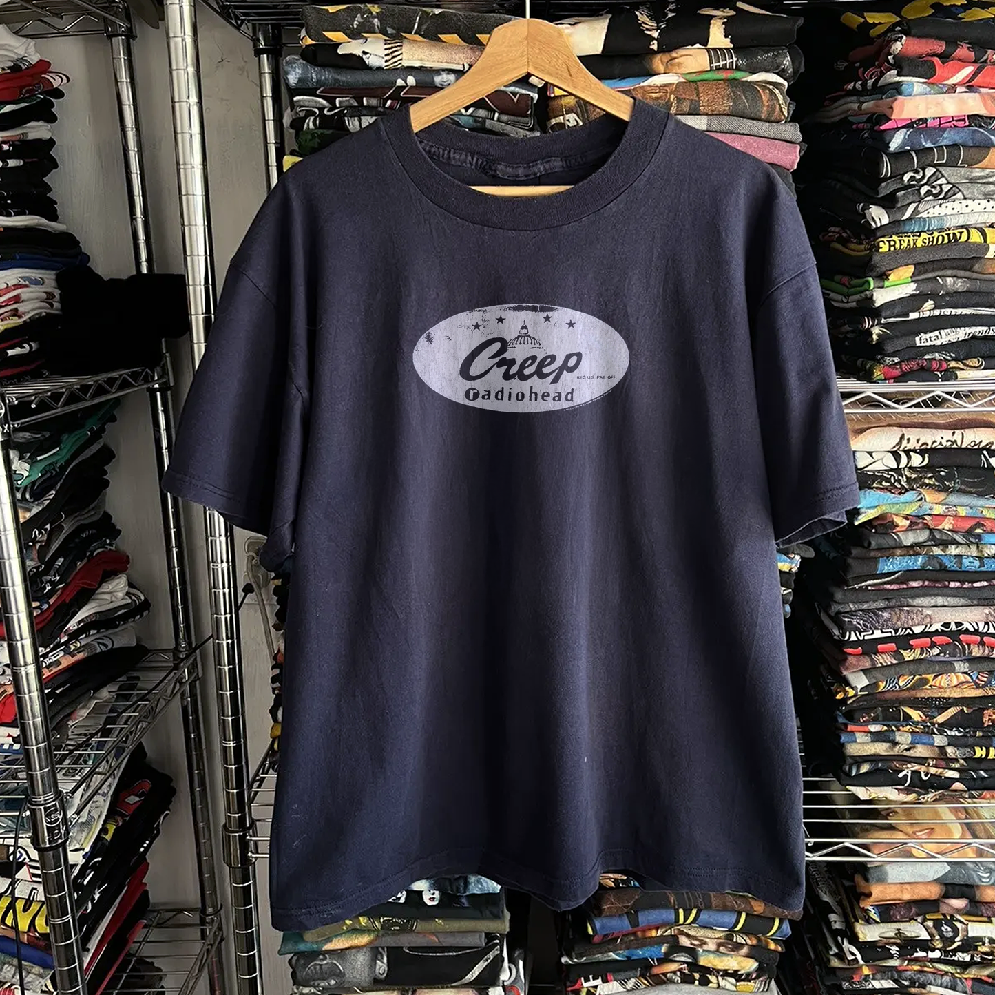 Rare Radiohead Creep Washed Navy Tee