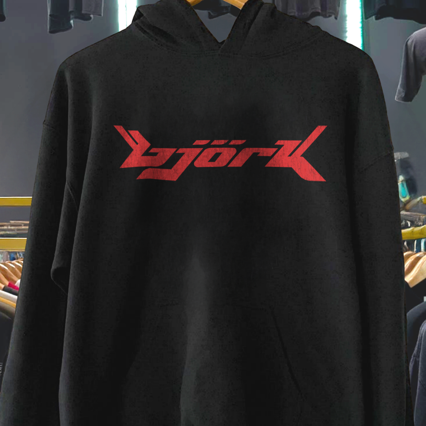 2000S Bjork Tour Black Hoodie