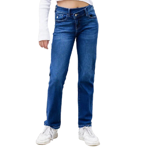 *KanCan Milly Cross Over Button Jean - FINAL SALE