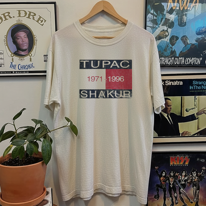 Rare Tupac Shakur Memorial Washed White Tee