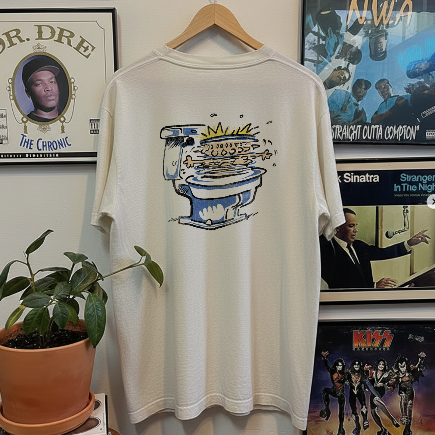 1990 Calvin and Hobbes Spin Cycle Washed White Tee