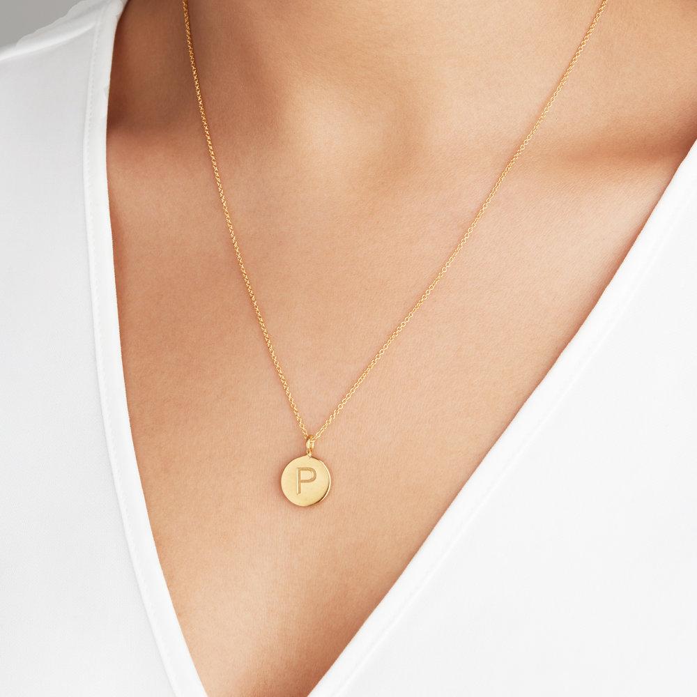 Rose Gold Large Engraved Disc Necklace