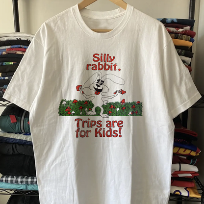 Rare Trix Silly Rabbit Parody Washed White Tee
