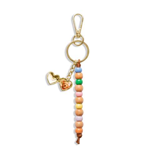 Personalized Fluted Heart Locket Keychain