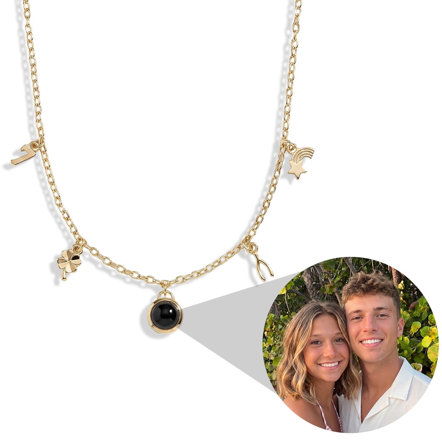 Personalized Mini Charm Photo Necklace