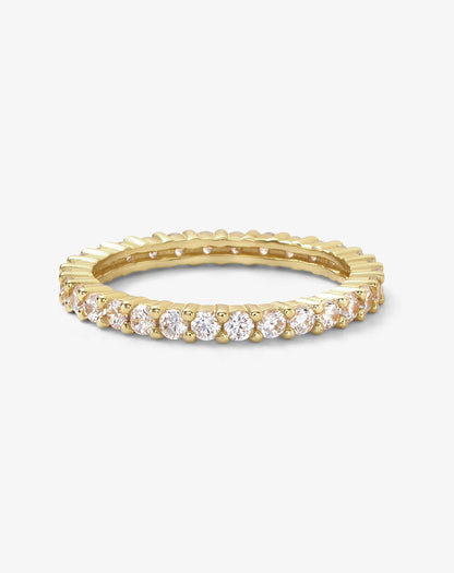Heiress Ring 2mm - Gold|White Diamondettes