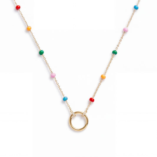 Multicolor Delicate Charm Keeper Necklace
