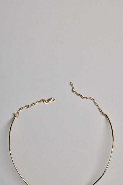 Omega Loop Necklace with Large Gothic Letter | 9K Yellow Gold